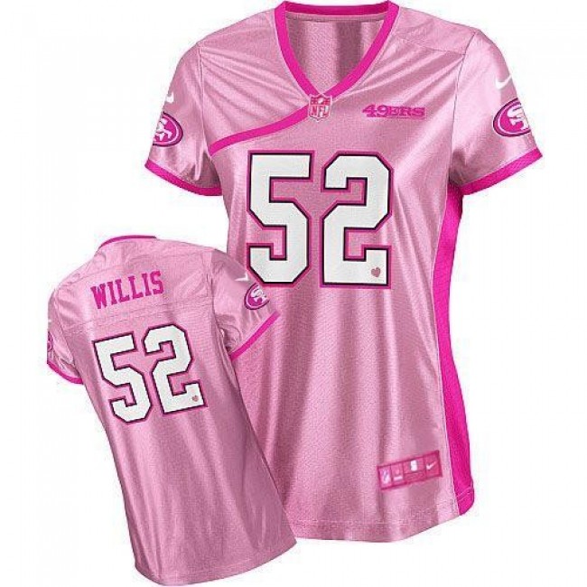 Women's 49ers #52 Patrick Willis Pink Be Luv'd Stitched NFL Elite Jersey