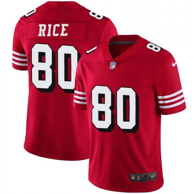 Nike 49ers #80 Jerry Rice Red Team Color Men's Stitched NFL Vapor Untouchable Limited II Jersey