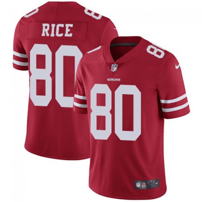 San Francisco 49ers #80 Jerry Rice Red Team Color Youth Stitched NFL Vapor Untouchable Limited Jersey