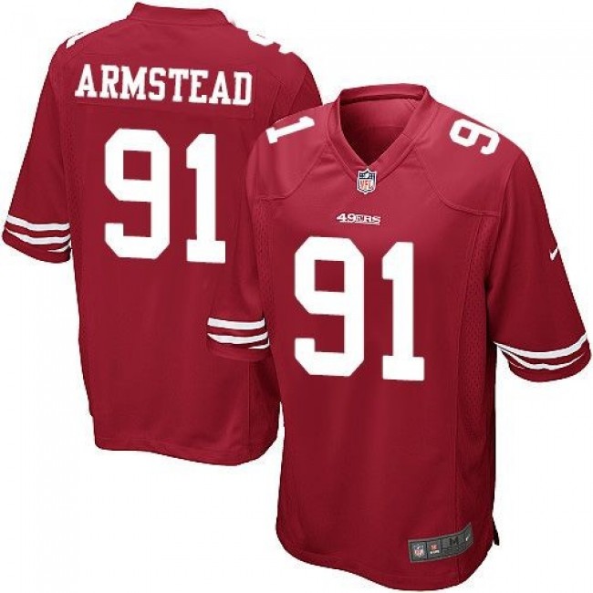 San Francisco 49ers #91 Arik Armstead Red Team Color Youth Stitched NFL Elite Jersey