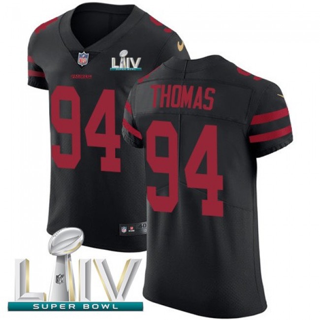 Nike 49ers #94 Solomon Thomas Black Super Bowl LIV 2020 Alternate Men's Stitched NFL Vapor Untouchable Elite Jersey