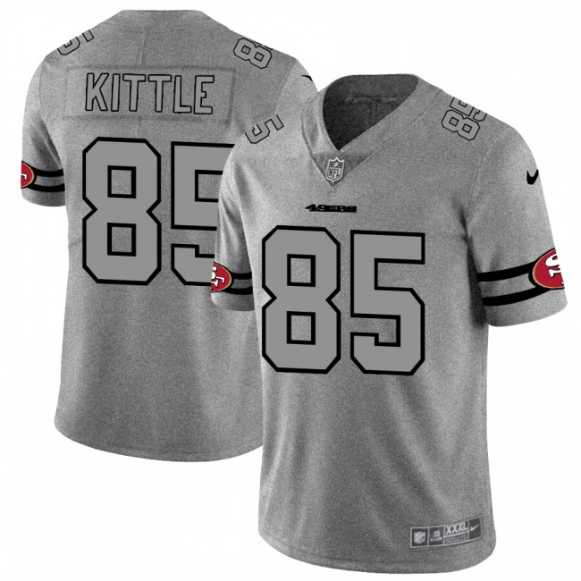 San Francisco 49ers #85 George Kittle Men's Nike Gray Gridiron II Vapor Untouchable Limited NFL Jersey
