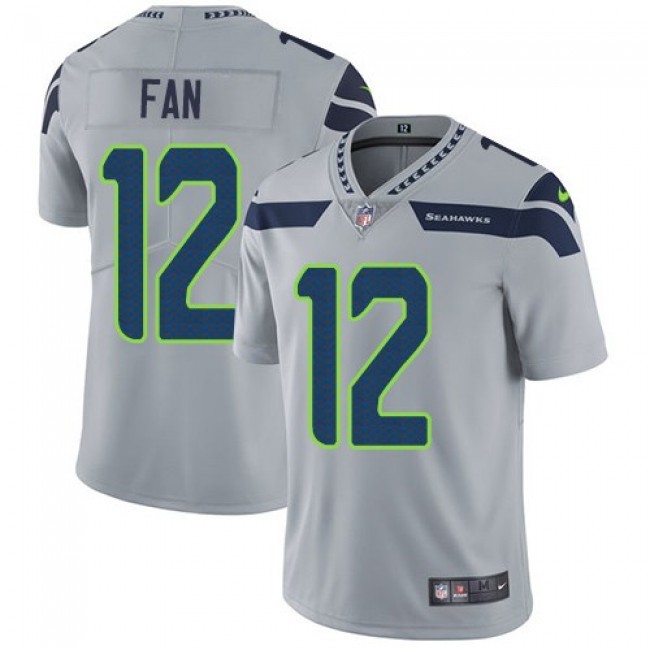 Seattle Seahawks #12 Fan Grey Alternate Youth Stitched NFL Vapor Untouchable Limited Jersey