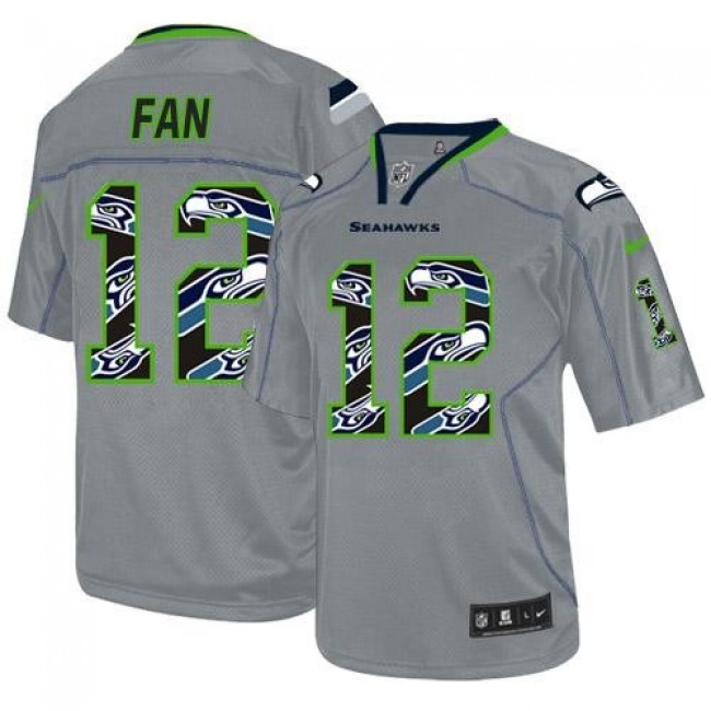 Nike Seahawks #12 Fan New Lights Out Grey Men's Stitched NFL Elite Jersey