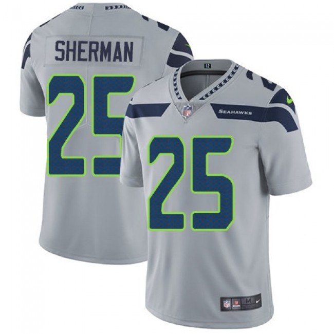 Seattle Seahawks #25 Richard Sherman Grey Alternate Youth Stitched NFL Vapor Untouchable Limited Jersey