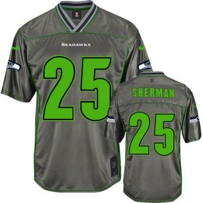 Seattle Seahawks #25 Richard Sherman Grey Youth Stitched NFL Elite Vapor Jersey