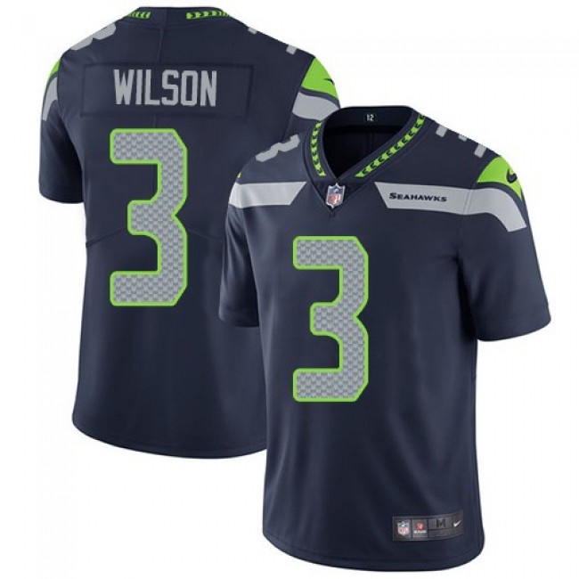 Seattle Seahawks #3 Russell Wilson Steel Blue Team Color Youth Stitched NFL Vapor Untouchable Limited Jersey