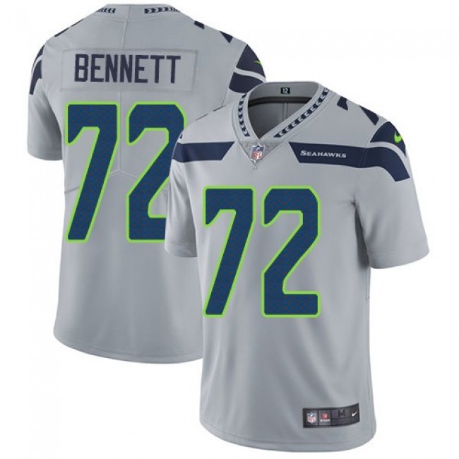 Seattle Seahawks #72 Michael Bennett Grey Alternate Youth Stitched NFL Vapor Untouchable Limited Jersey