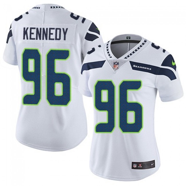 Women's Seahawks #96 Cortez Kennedy White Stitched NFL Vapor Untouchable Limited Jersey