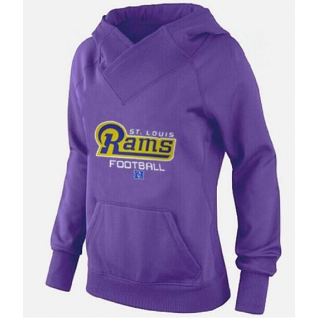 Women's St.Louis Rams Big Tall Critical Victory Pullover Hoodie Purple Jersey