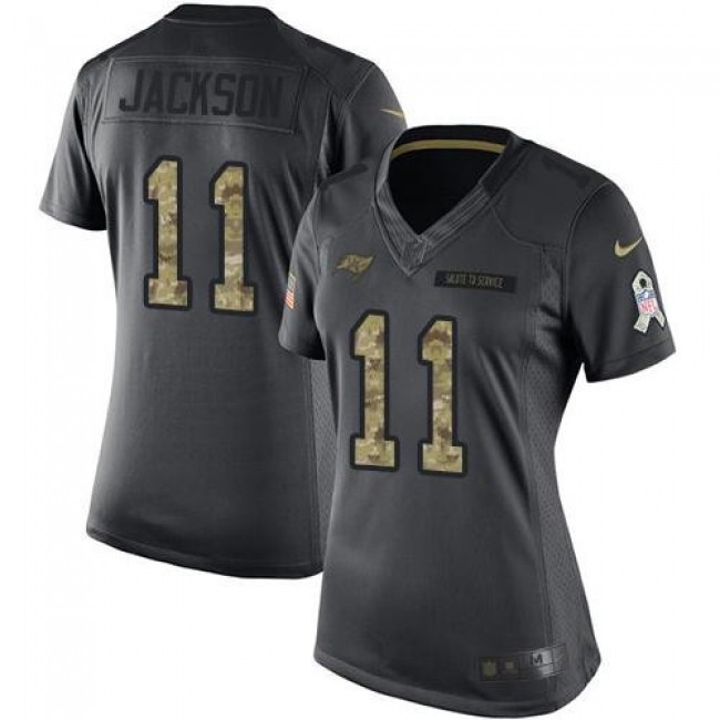 Women's Buccaneers #11 DeSean Jackson Black Stitched NFL Limited 2016 Salute to Service Jersey