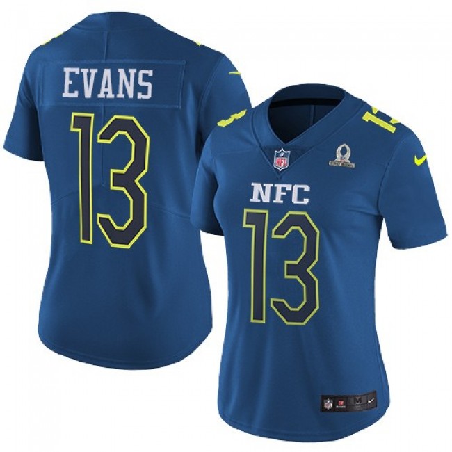 Women's Buccaneers #13 Mike Evans Navy Stitched NFL Limited NFC 2017 Pro Bowl Jersey