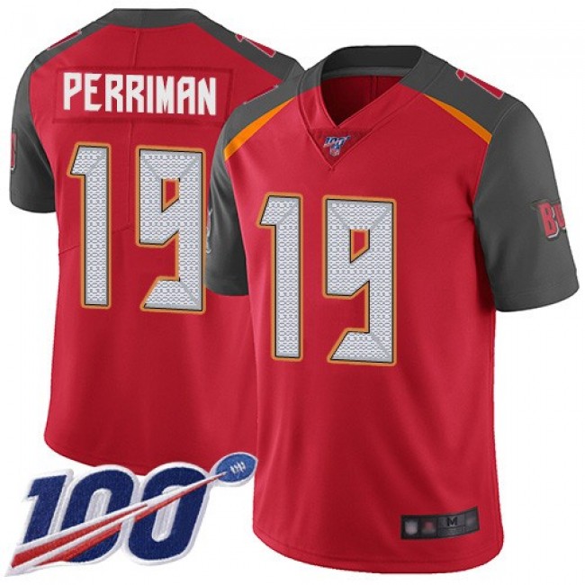 Nike Buccaneers #19 Breshad Perriman Red Team Color Men's Stitched NFL 100th Season Vapor Limited Jersey