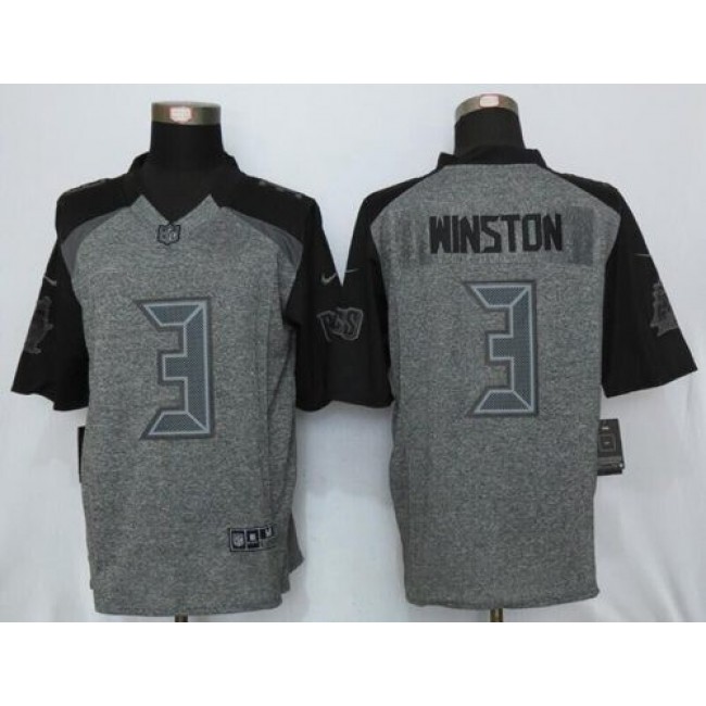 Nike Buccaneers #3 Jameis Winston Gray Men's Stitched NFL Limited Gridiron Gray Jersey