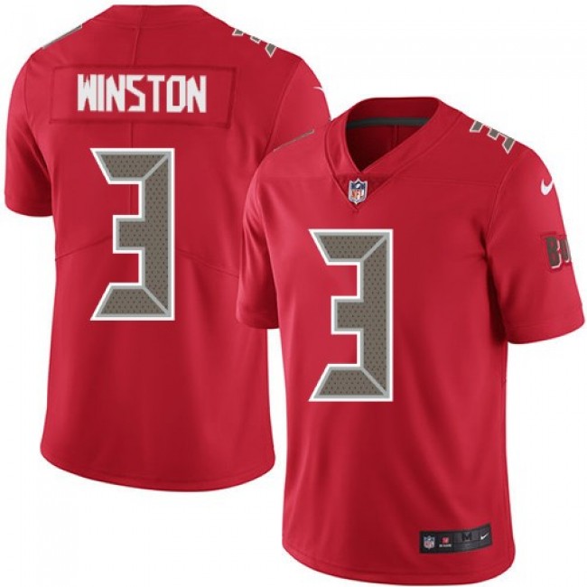Tampa Bay Buccaneers #3 Jameis Winston Red Youth Stitched NFL Limited Rush Jersey
