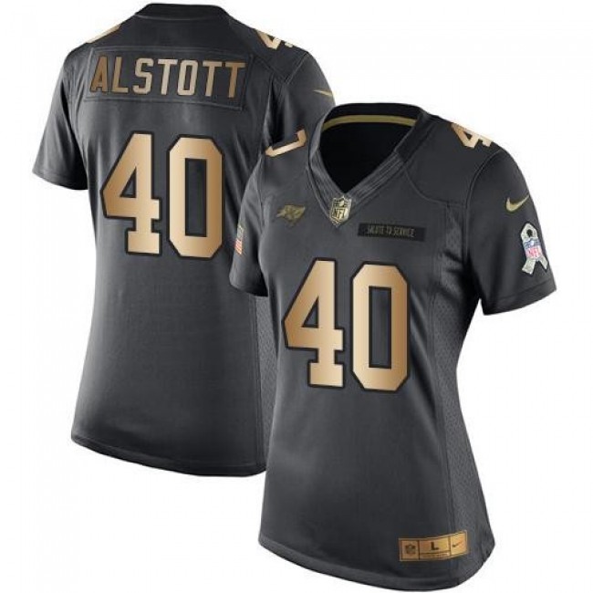 Women's Buccaneers #40 Mike Alstott Gray Stitched NFL Limited Gridiron Gray Jersey