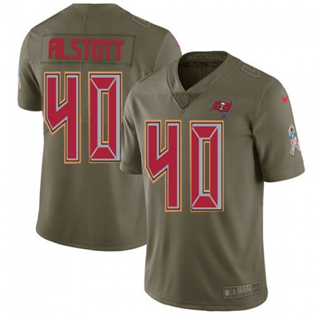 Tampa Bay Buccaneers #40 Mike Alstott Olive Youth Stitched NFL Limited 2017 Salute to Service Jersey