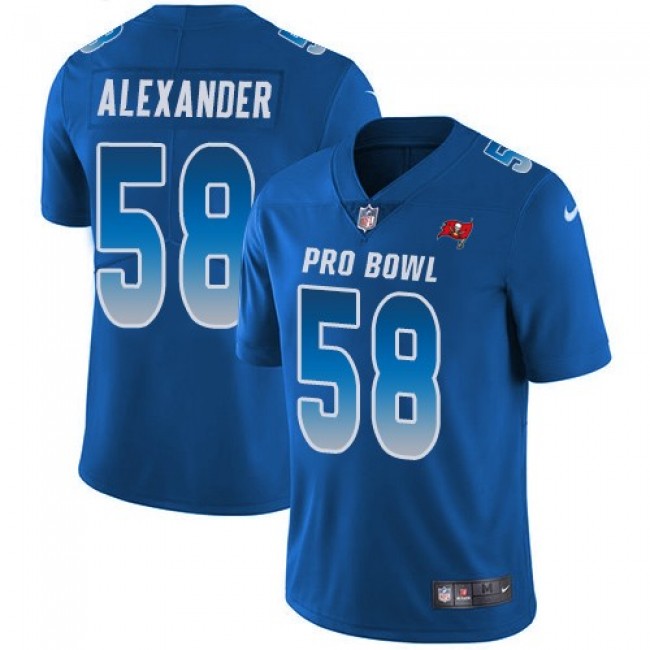 Tampa Bay Buccaneers #58 Kwon Alexander Royal Youth Stitched NFL Limited NFC 2018 Pro Bowl Jersey