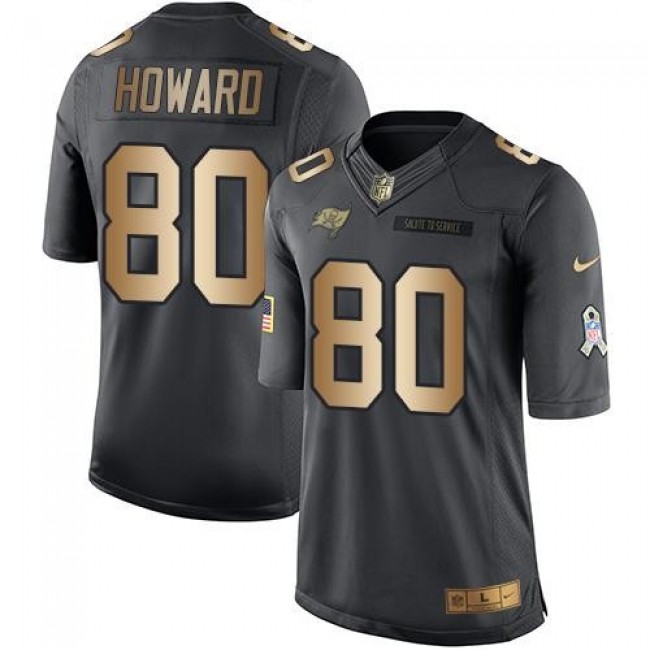 Tampa Bay Buccaneers #80 O. J. Howard Black Youth Stitched NFL Limited Gold Salute to Service Jersey
