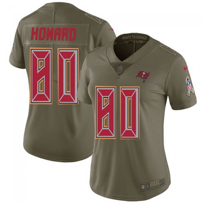 Women's Buccaneers #80 OJ Howard Olive Stitched NFL Limited 2017 Salute to Service Jersey