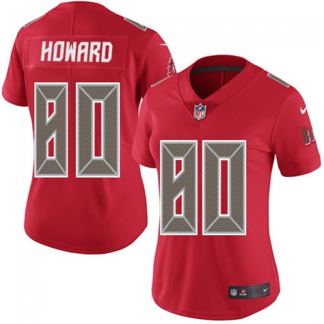 Women's Buccaneers #80 OJ Howard Red Stitched NFL Limited Rush Jersey