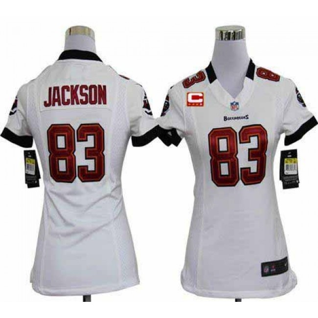 Women's Buccaneers #83 Vincent Jackson White With C Patch Stitched NFL Elite Jersey