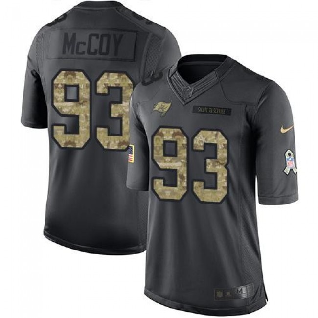 Tampa Bay Buccaneers #93 Gerald McCoy Black Youth Stitched NFL Limited 2016 Salute to Service Jersey