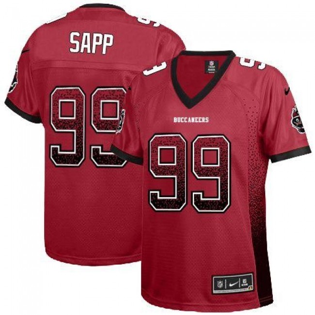 Women's Buccaneers #99 Warren Sapp Red Team Color Stitched NFL Elite Drift Jersey