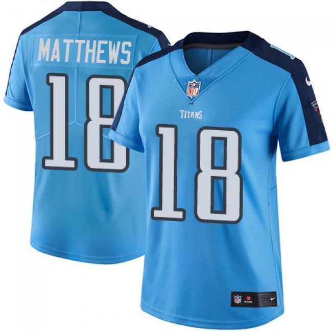Women's Titans #18 Rishard Matthews Light Blue Team Color Stitched NFL Vapor Untouchable Limited Jersey