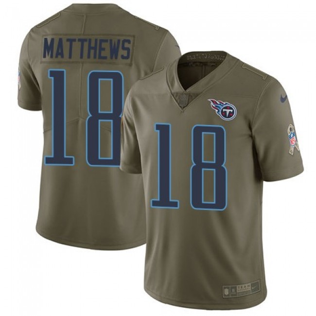 Tennessee Titans #18 Rishard Matthews Olive Youth Stitched NFL Limited 2017 Salute to Service Jersey