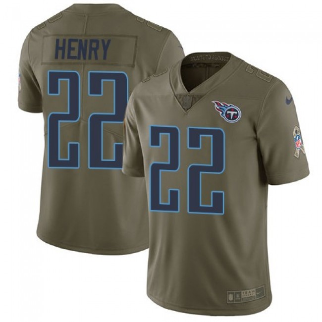 Tennessee Titans #22 Derrick Henry Olive Youth Stitched NFL Limited 2017 Salute to Service Jersey