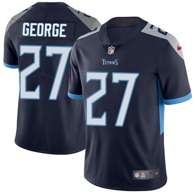 Nike Titans #27 Eddie George Navy Blue Team Color Men's Stitched NFL Vapor Untouchable Limited Jersey