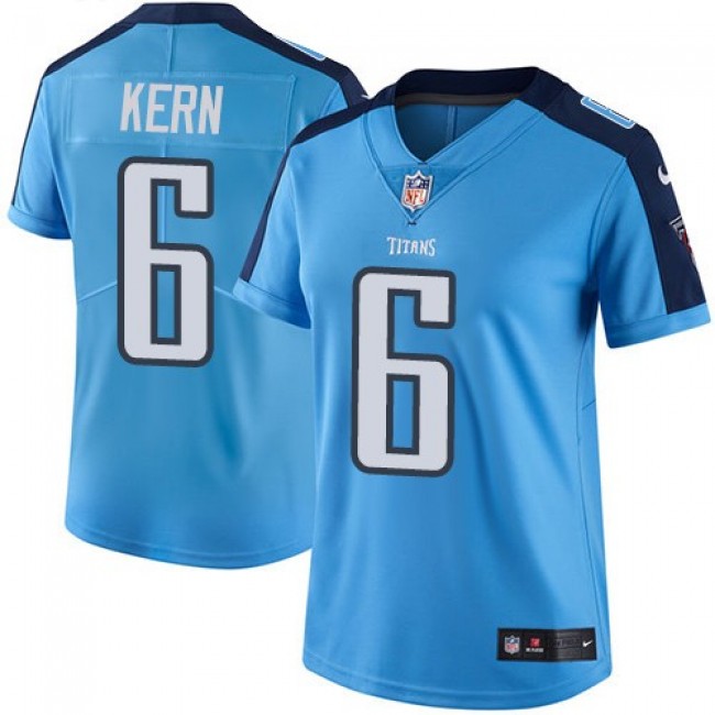 Women's Titans #6 Brett Kern Light Blue Stitched NFL Limited Rush Jersey