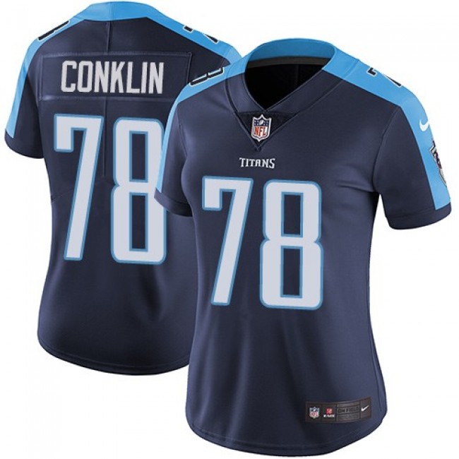 Women's Titans #78 Jack Conklin Navy Blue Alternate Stitched NFL Vapor Untouchable Limited Jersey