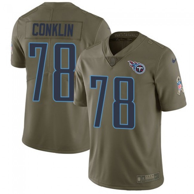 Tennessee Titans #78 Jack Conklin Olive Youth Stitched NFL Limited 2017 Salute to Service Jersey