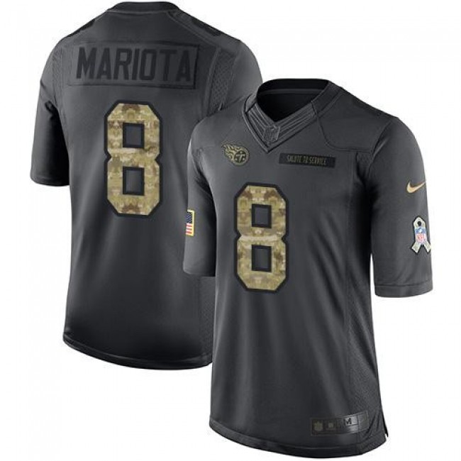 Tennessee Titans #8 Marcus Mariota Black Youth Stitched NFL Limited 2016 Salute to Service Jersey