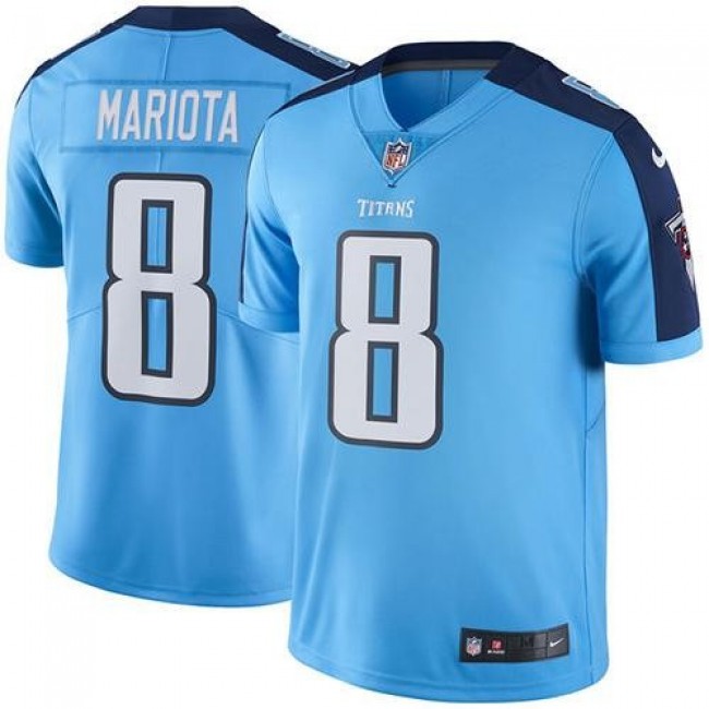 Tennessee Titans #8 Marcus Mariota Light Blue Youth Stitched NFL Limited Rush Jersey