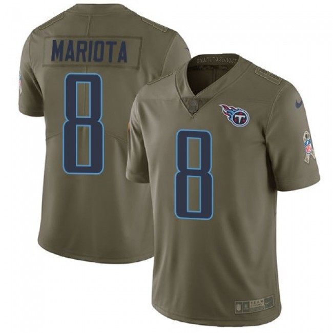Nike Titans #8 Marcus Mariota Olive Men's Stitched NFL Limited 2017 Salute to Service Jersey