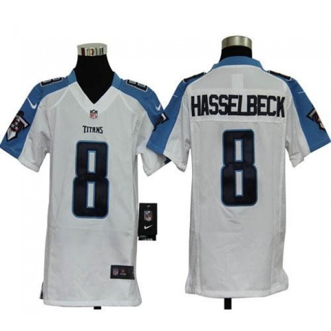 Tennessee Titans #8 Matt Hasselbeck White Youth Stitched NFL Elite Jersey