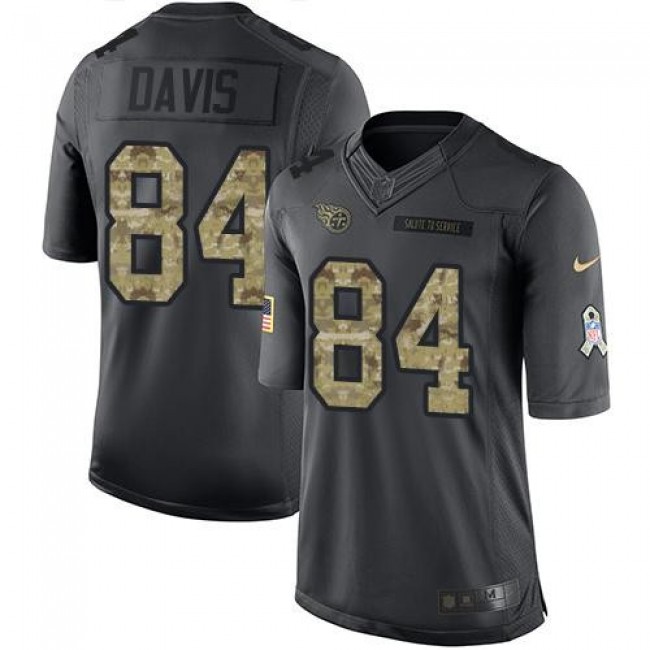 Tennessee Titans #84 Corey Davis Black Youth Stitched NFL Limited 2016 Salute to Service Jersey