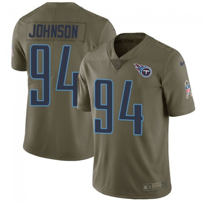 Nike Titans #94 Austin Johnson Olive Men's Stitched NFL Limited 2017 Salute to Service Jersey