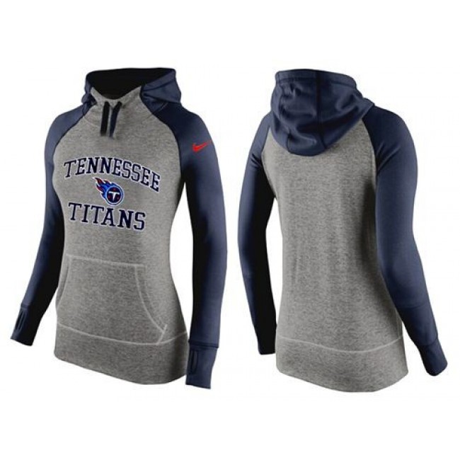 Women's Tennessee Titans Hoodie Grey Dark Blue-2 Jersey