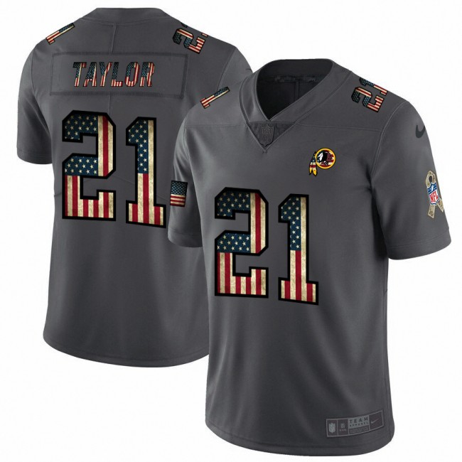 Nike Redskins #21 Sean Taylor 2018 Salute To Service Retro USA Flag Limited NFL Jersey