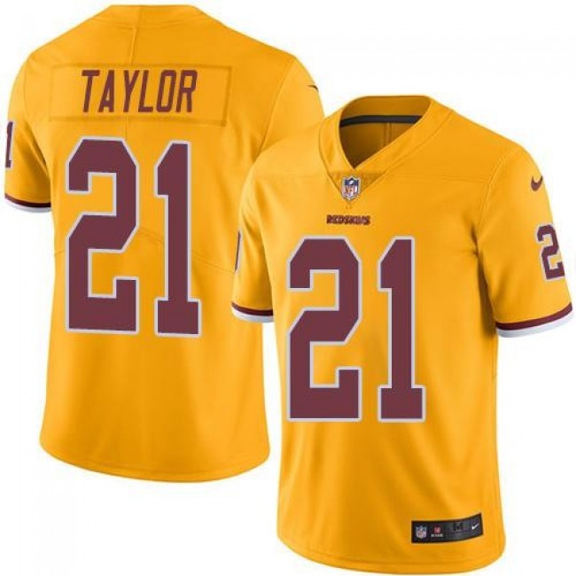 Washington Redskins #21 Sean Taylor Gold Youth Stitched NFL Limited Rush Jersey