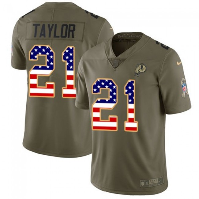 Washington Redskins #21 Sean Taylor Olive-USA Flag Youth Stitched NFL Limited 2017 Salute to Service Jersey