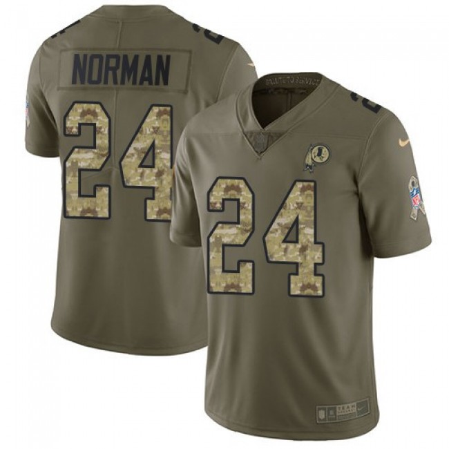 Nike Redskins #24 Josh Norman Olive/Camo Men's Stitched NFL Limited 2017 Salute To Service Jersey