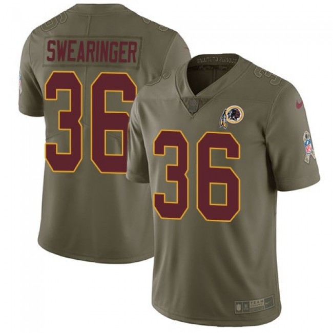 Washington Redskins #36 D.J. Swearinger Olive Youth Stitched NFL Limited 2017 Salute to Service Jersey