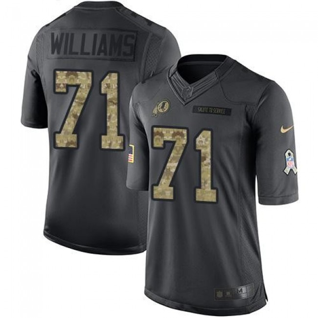 Washington Redskins #71 Trent Williams Black Youth Stitched NFL Limited 2016 Salute to Service Jersey