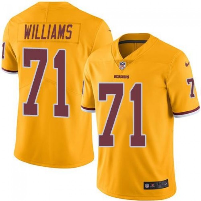Washington Redskins #71 Trent Williams Gold Youth Stitched NFL Limited Rush Jersey