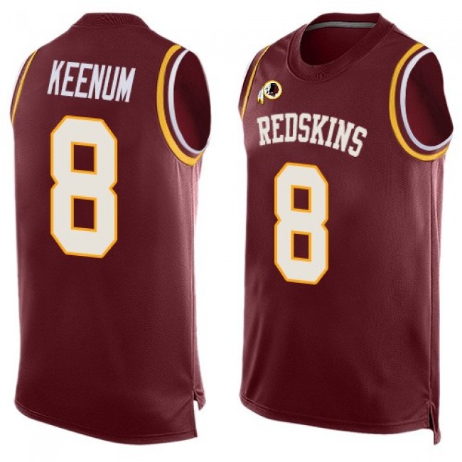 Nike Redskins #8 Case Keenum Burgundy Red Team Color Men's Stitched NFL Limited Tank Top Jersey